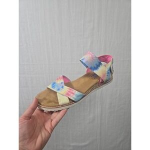 Skechers Bobs Desert Kiss Sweet Seasons Tie Dye Wedge Sandals Women's Size 8W‎